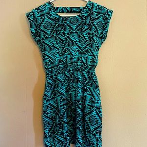 Teal and black dress